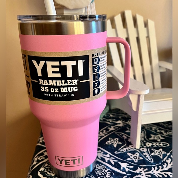 ๐๐๏ธ NWT YETI 35oz Rambler Mug with Straw Lid Power Pink - Picture 5 of 9